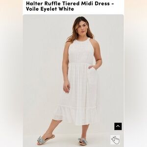 Torrid Halter Ruffle Tiered Mini-Dress